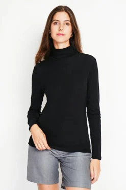 Sous-pull en Soie mélangée noir-Assuili Outlet