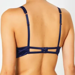 Femme Huit Lingerie, Nuit^Soutien-gorge avec armatures en Soie mélangée Glamour bleu marine