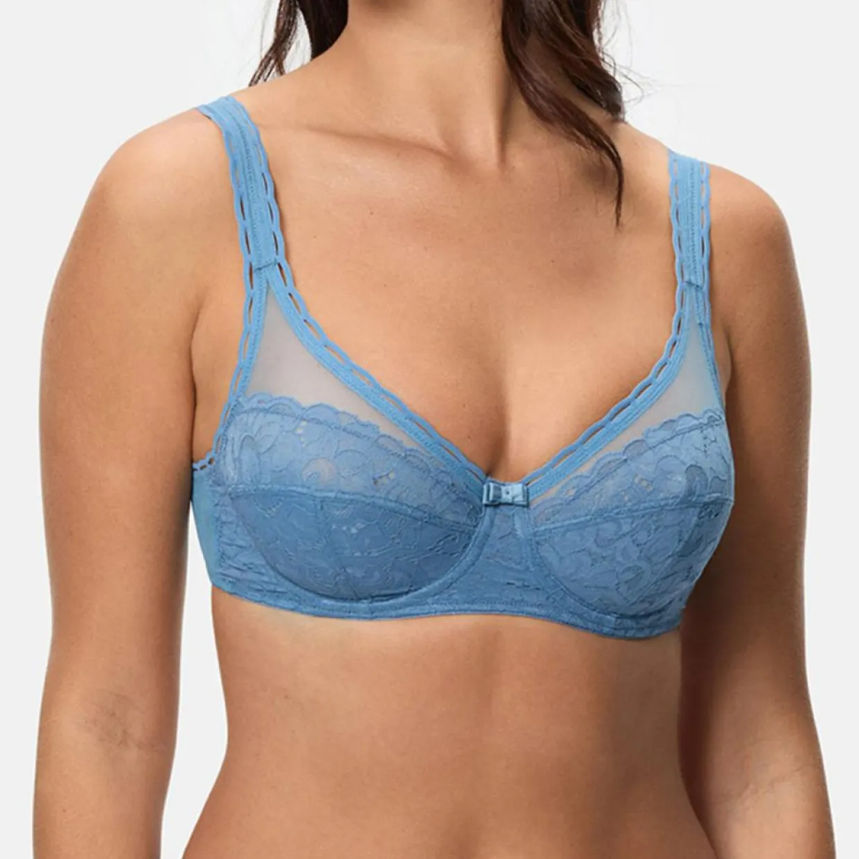 Femme Playtex Lingerie, Nuit^Soutien-gorge avec armatures Coeur Croisé Feminin Dentelle bleu