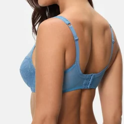 Femme Playtex Lingerie, Nuit^Soutien-gorge avec armatures Coeur Croisé Feminin Dentelle bleu