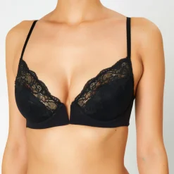 Femme Huit Lingerie, Nuit^Soutien-gorge avec armatures en Soie mélangée Séductrice noir