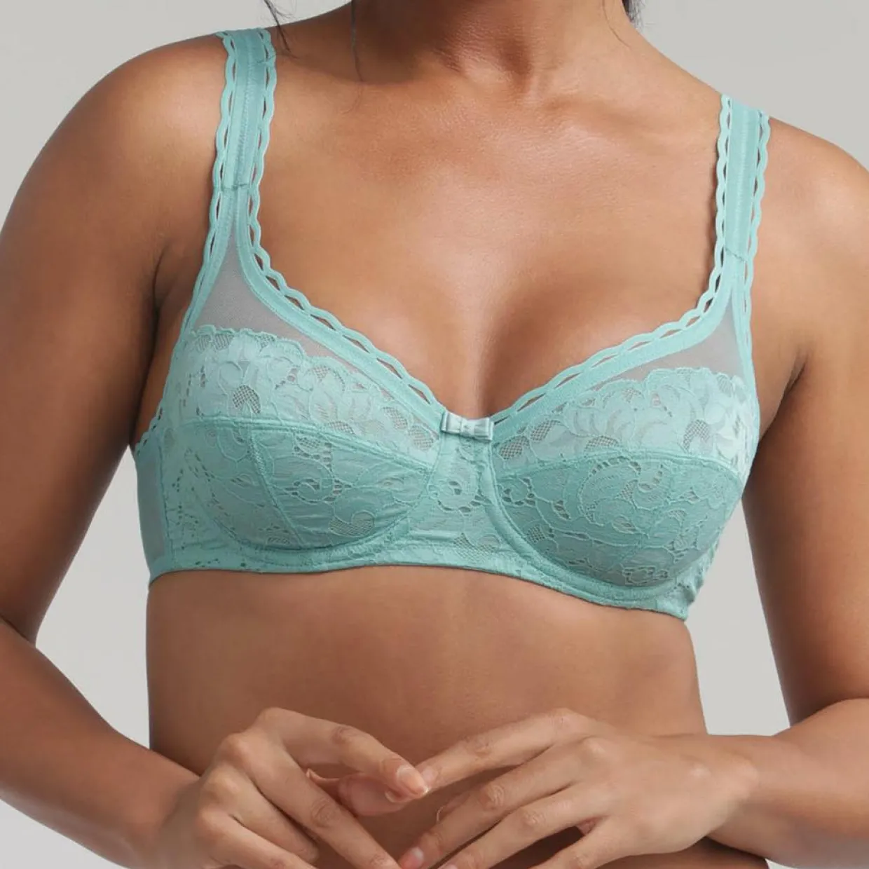 Soutien-gorge Coeur Croisé Feminin Dentelle bleu turquoise-Playtex Sale