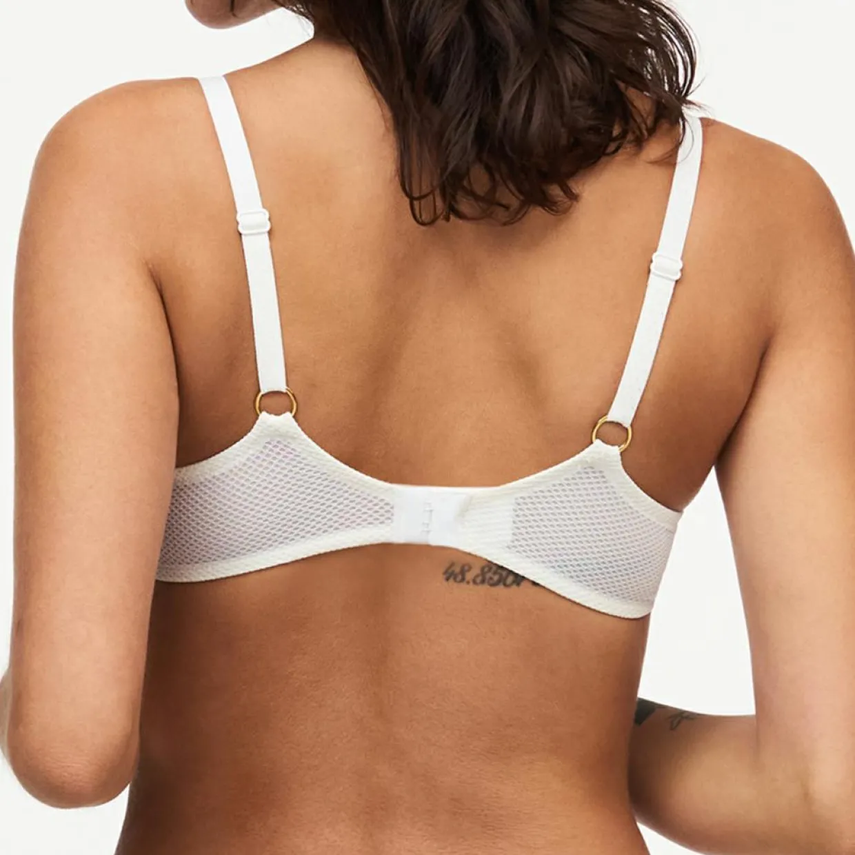 Soutien-gorge Coque Plongeant Fleurs ivoire/doré-Chantelle Sale