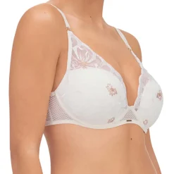 Soutien-gorge Coque Plongeant Fleurs ivoire/doré-Chantelle Sale