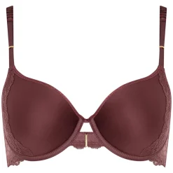 Femme Chantelle Lingerie, Nuit^Soutien-gorge coques enveloppant memory Waltz marron cardinal