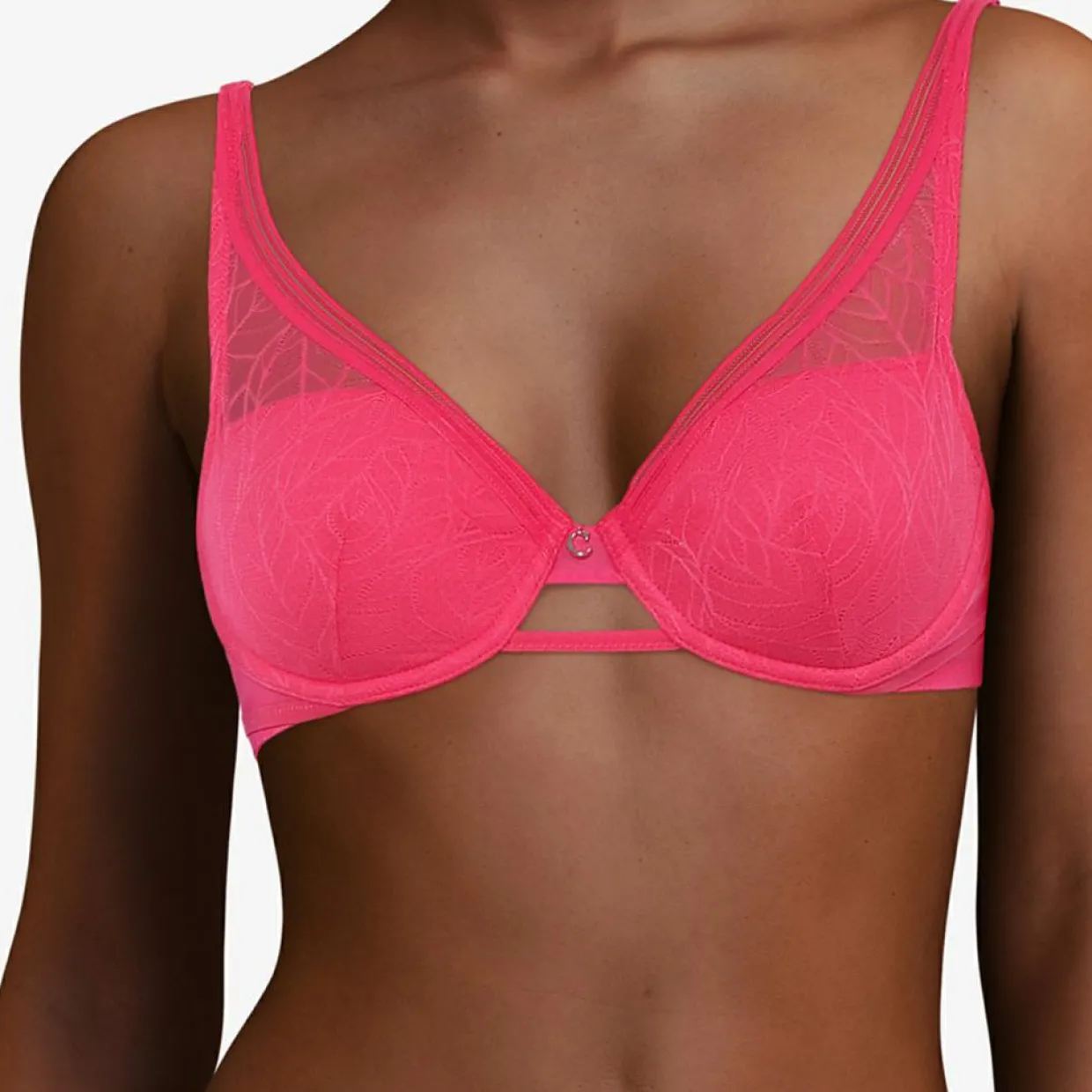 Femme Chantelle Lingerie, Nuit^Soutien-gorge coques spacer Marceau rose lipstick