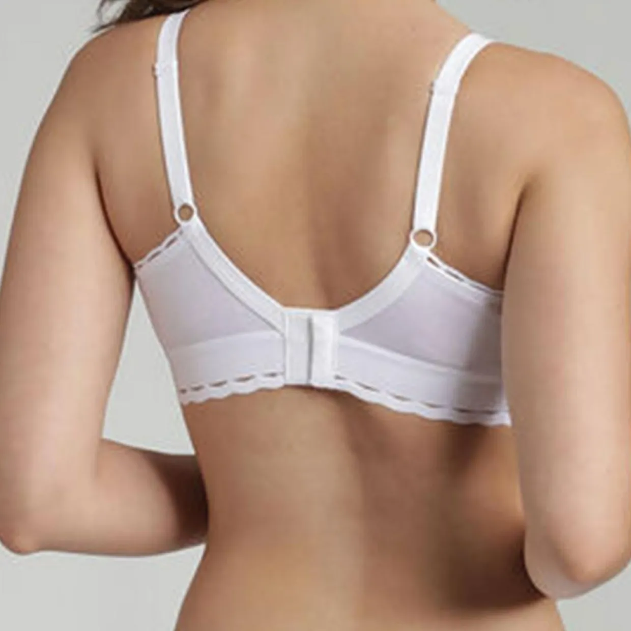 Femme Playtex Lingerie, Nuit^Soutien-gorge en Coton Bio sans armatures Coeur Croisé blanc