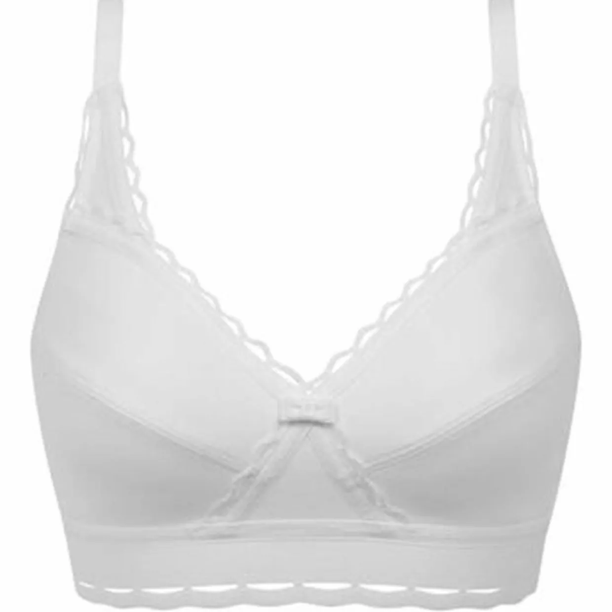 Femme Playtex Lingerie, Nuit^Soutien-gorge en Coton Bio sans armatures Coeur Croisé blanc