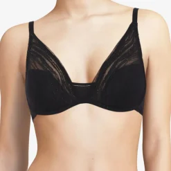 Femme Chantelle Lingerie, Nuit^Soutien-gorge plongeant Likeness noir/doré