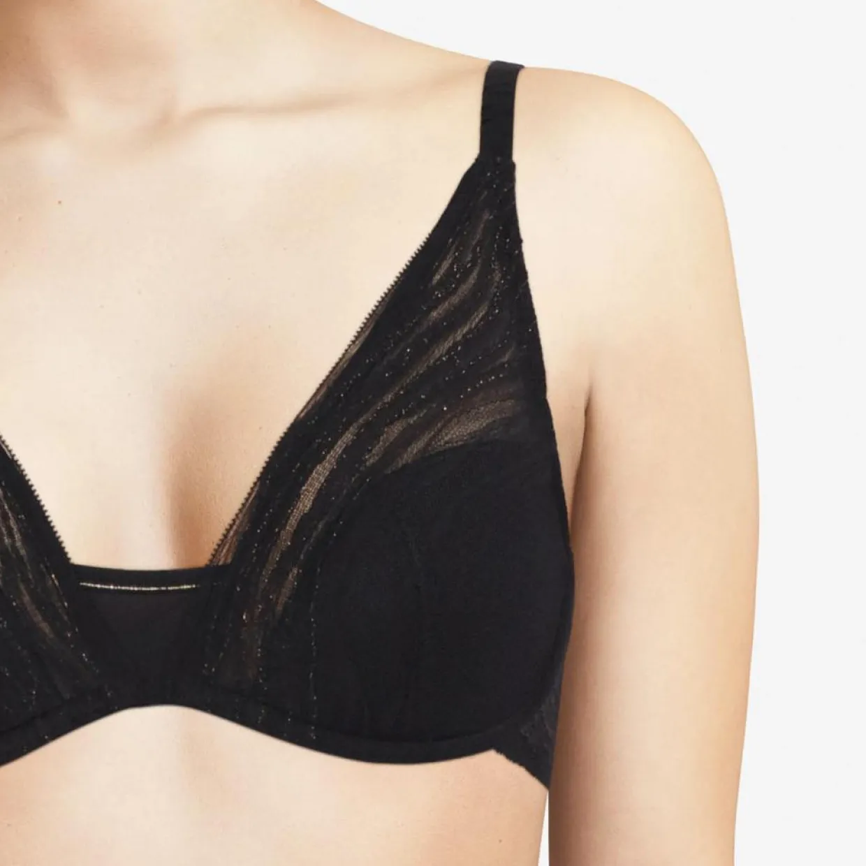 Femme Chantelle Lingerie, Nuit^Soutien-gorge plongeant Likeness noir/doré