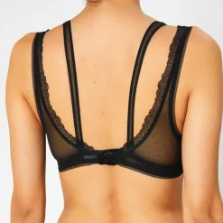 Femme Huit Lingerie, Nuit^Soutien-gorge sans armatures en Soie mélangée Poprock noir