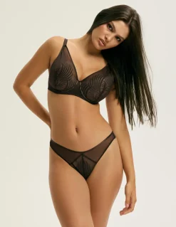 Femme Esotiq Lingerie, Nuit^String K Nacre4 Chocolat Noir