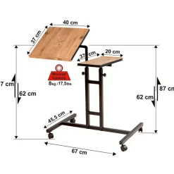 Support ordinateur portable Glen Atlantic bois/noir - 67x87x45.5 cm-Wooden Art Sale