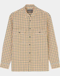 Surchemise 100% Coton Bio Relaxed Fit à carreaux vert/orange-Marc O'Polo Clearance