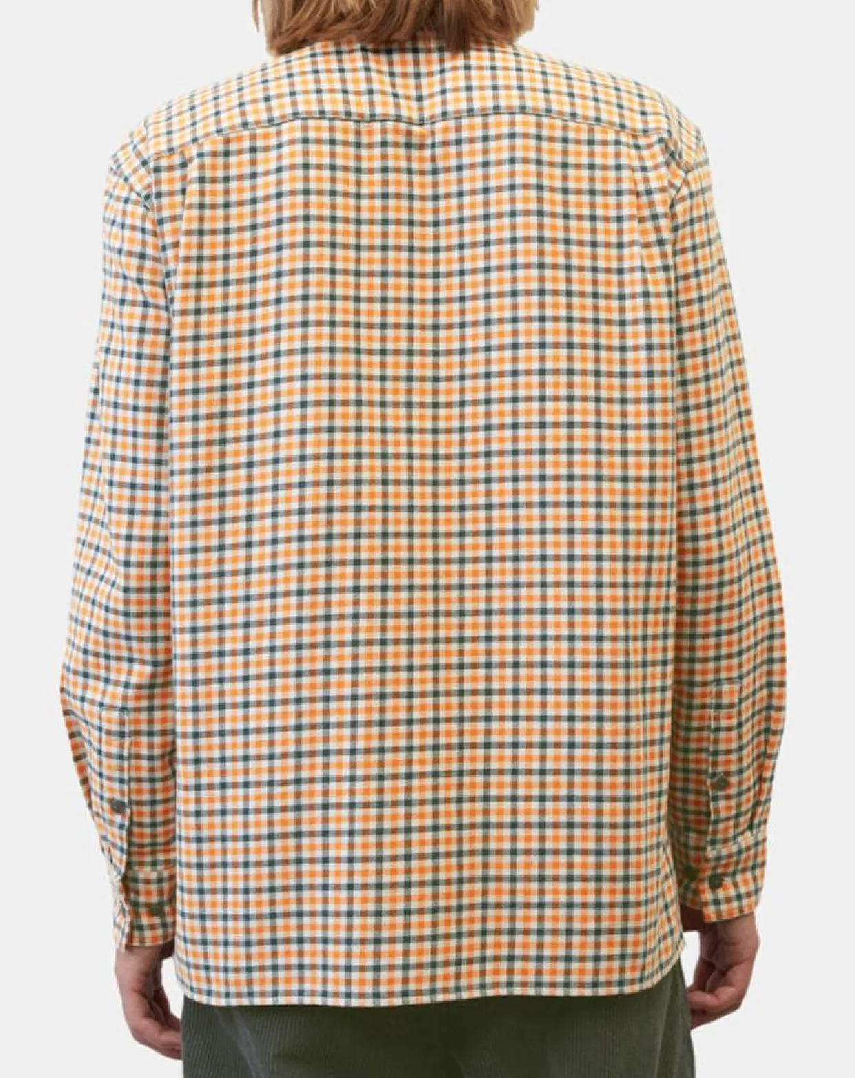 Surchemise 100% Coton Bio Relaxed Fit à carreaux vert/orange-Marc O'Polo Clearance