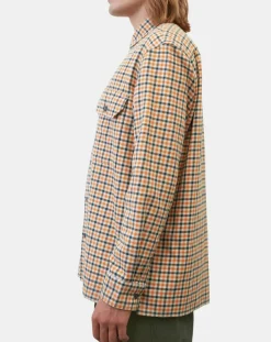 Surchemise 100% Coton Bio Relaxed Fit à carreaux vert/orange-Marc O'Polo Clearance