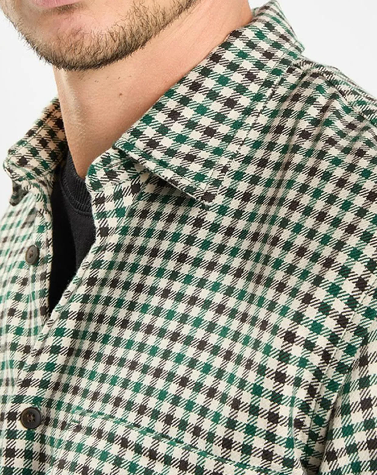 Homme Marc O'Polo Chemises^Surchemise 100% Coton Bio Relaxed Fit à carreaux vert/marron