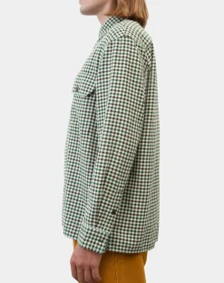Homme Marc O'Polo Chemises^Surchemise 100% Coton Bio Relaxed Fit à carreaux vert/marron