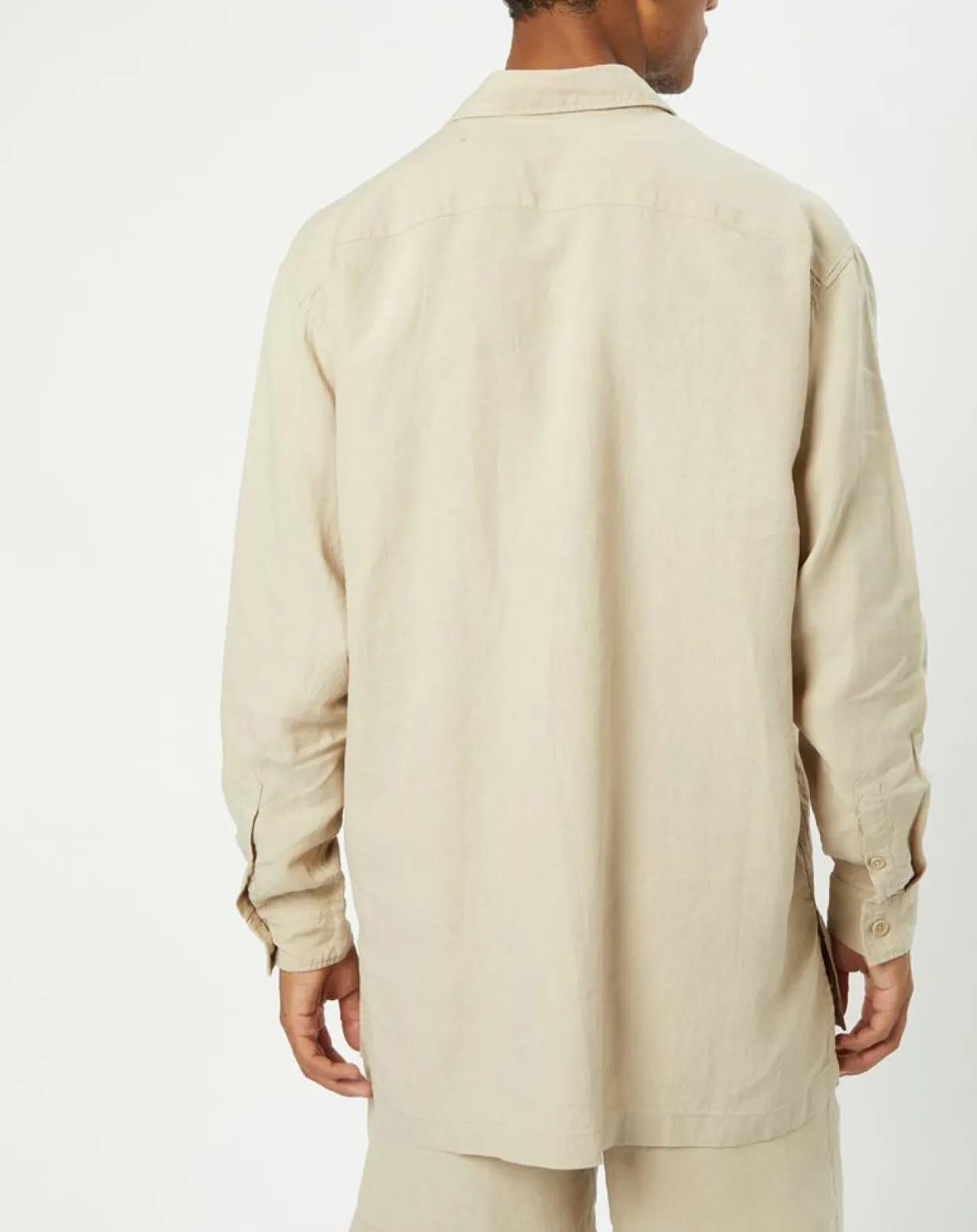 Surchemise 100% Lin manches longues Oversize West beige-Marc O'Polo Outlet