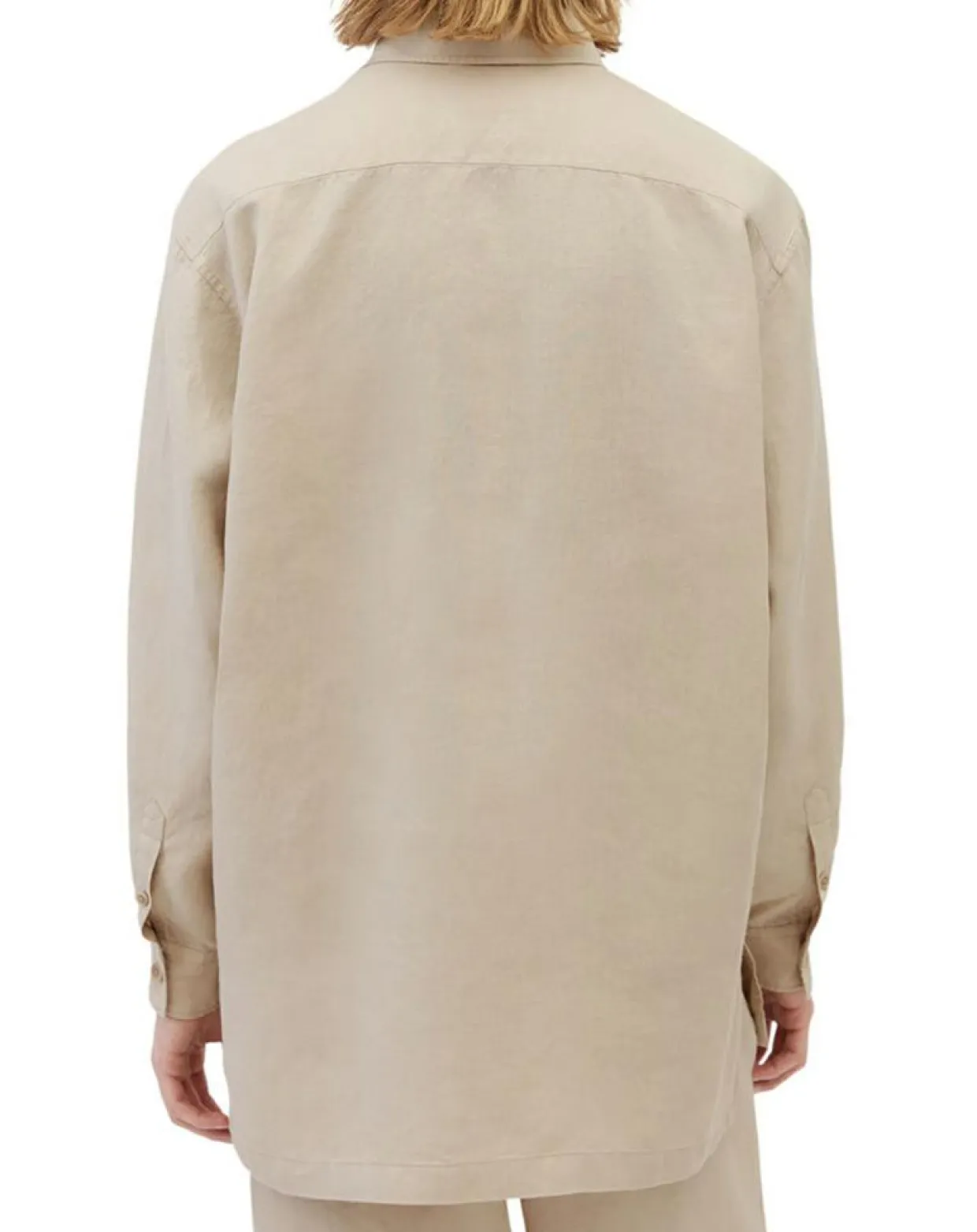 Surchemise 100% Lin manches longues Oversize West beige-Marc O'Polo Outlet