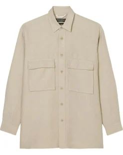 Surchemise 100% Lin manches longues Oversize West beige-Marc O'Polo Outlet