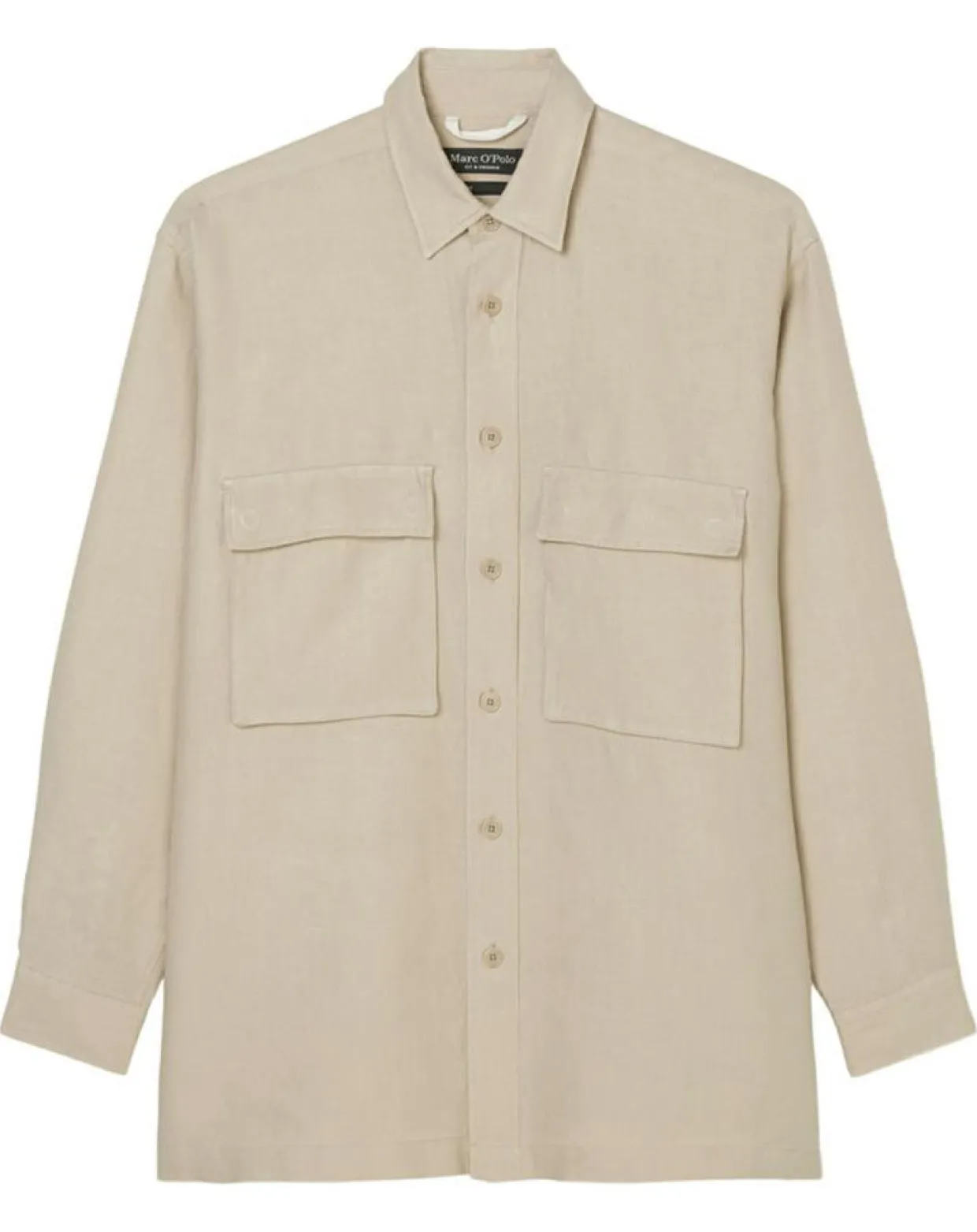 Surchemise 100% Lin manches longues Oversize West beige-Marc O'Polo Outlet