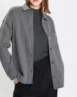 Femme Marc O'Polo Chemises^Surchemise en Coton effet Peau de pêche gris foncé
