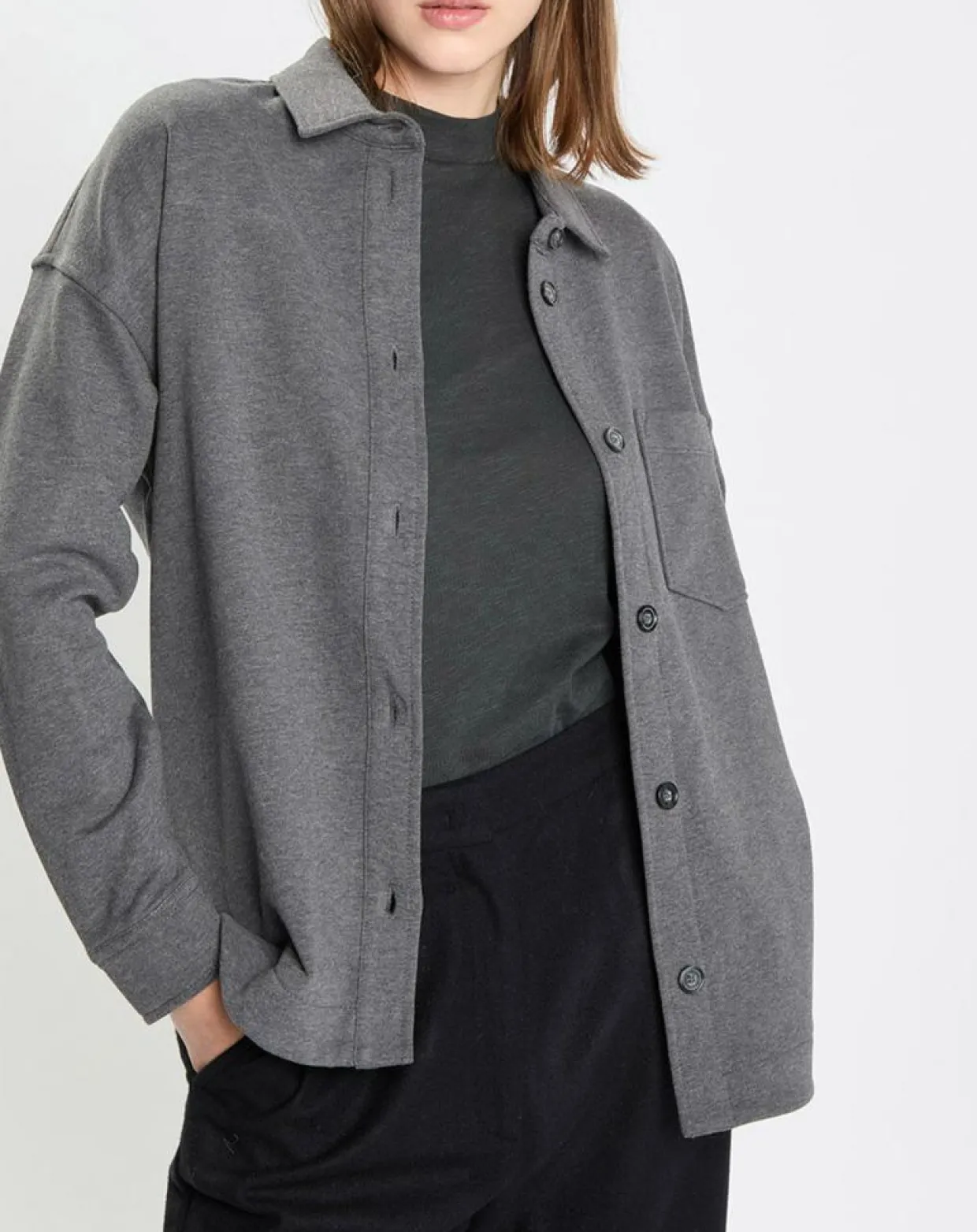 Femme Marc O'Polo Chemises^Surchemise en Coton effet Peau de pêche gris foncé