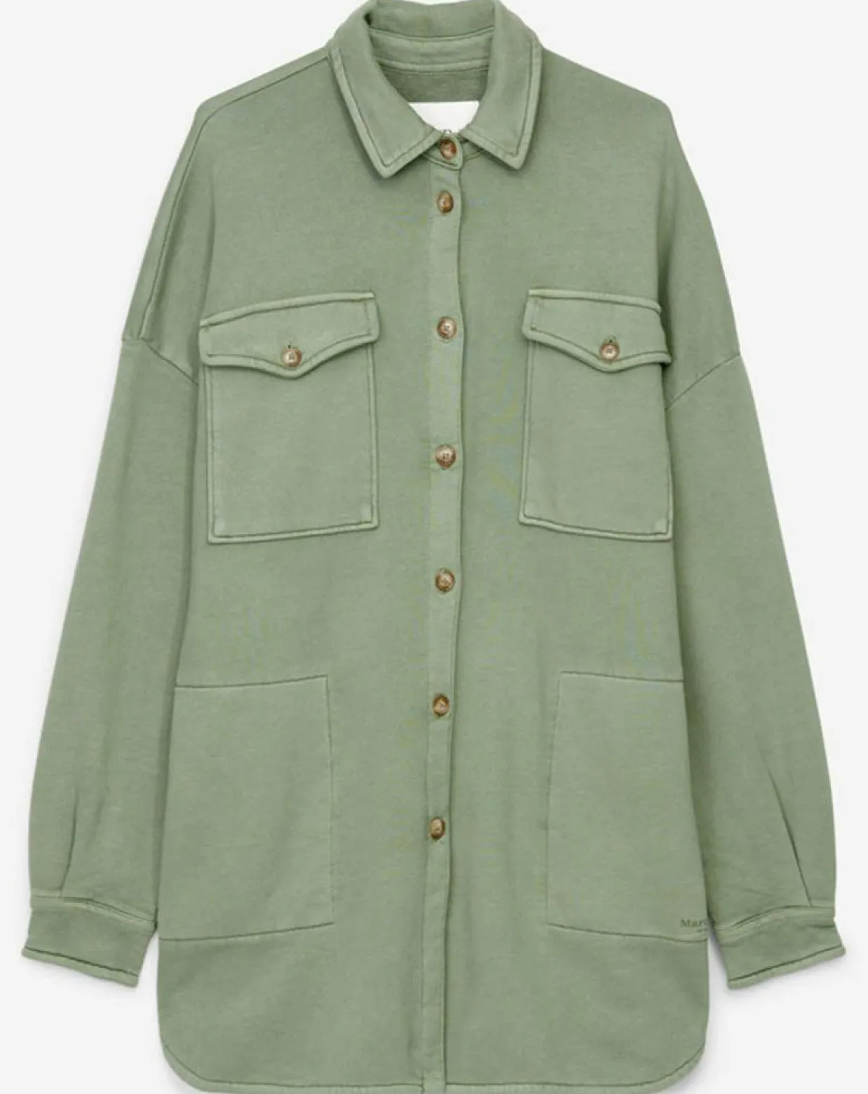 Surchemise en Jersey Coton Bio Oversized vert clair-Marc O'Polo Sale