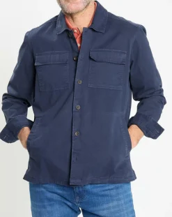 Surchemise en Twill Canvas bleu marine-Hackett London