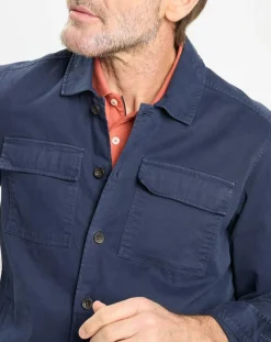 Surchemise en Twill Canvas bleu marine-Hackett London