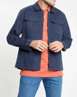 Surchemise en Twill Canvas bleu marine-Hackett London