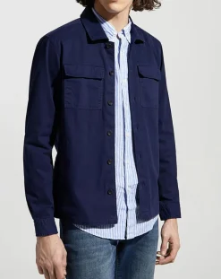 Surchemise en Twill Canvas bleu marine-Hackett London