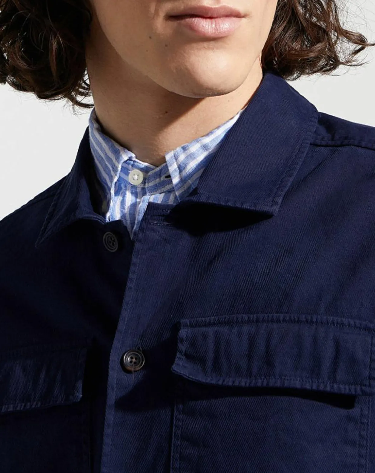 Surchemise en Twill Canvas bleu marine-Hackett London