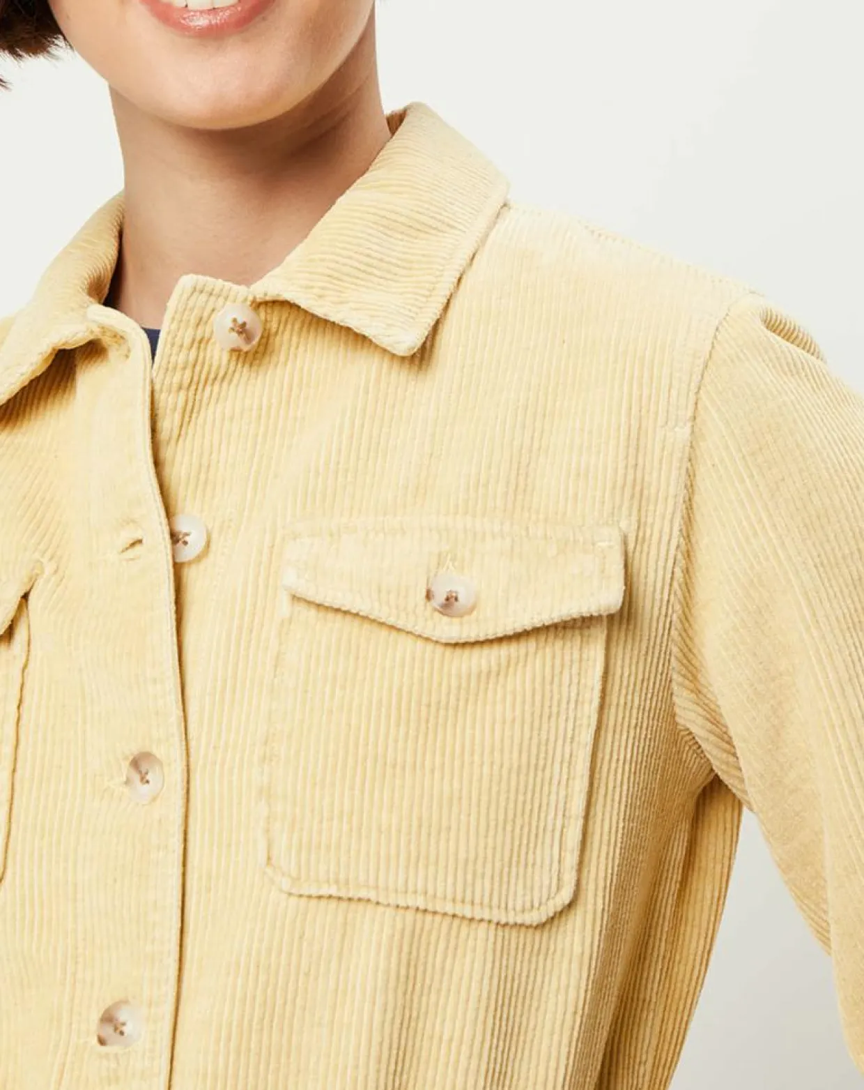 Femme Caroll Vestes, Blousons^Surchemise en Velours côtelé Kala citron