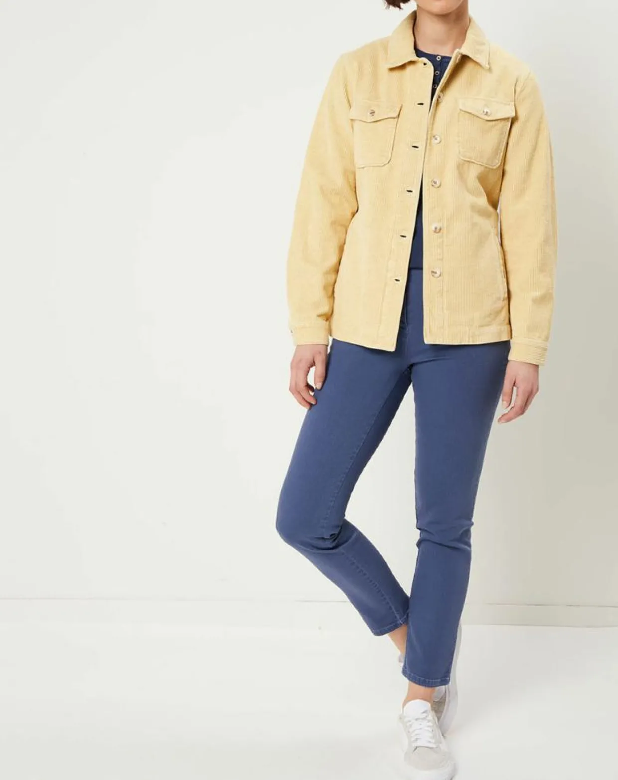 Femme Caroll Vestes, Blousons^Surchemise en Velours côtelé Kala citron