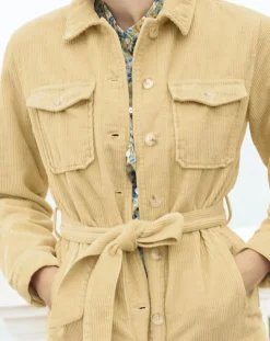 Femme Caroll Vestes, Blousons^Surchemise en Velours côtelé Kala citron