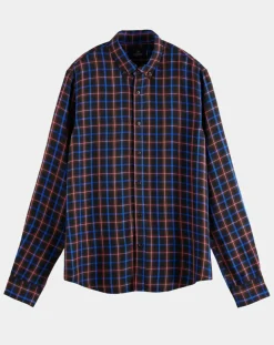 Surchemise légère à carreaux bleu marine-Scotch & Soda Sale