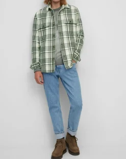 Surchemise manches longues Crx Poches Coton Organic vert/blanc-Marc O'Polo Discount
