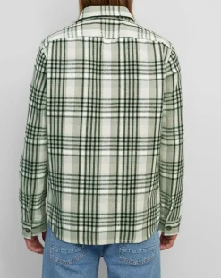 Surchemise manches longues Crx Poches Coton Organic vert/blanc-Marc O'Polo Discount