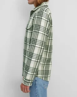 Surchemise manches longues Crx Poches Coton Organic vert/blanc-Marc O'Polo Discount