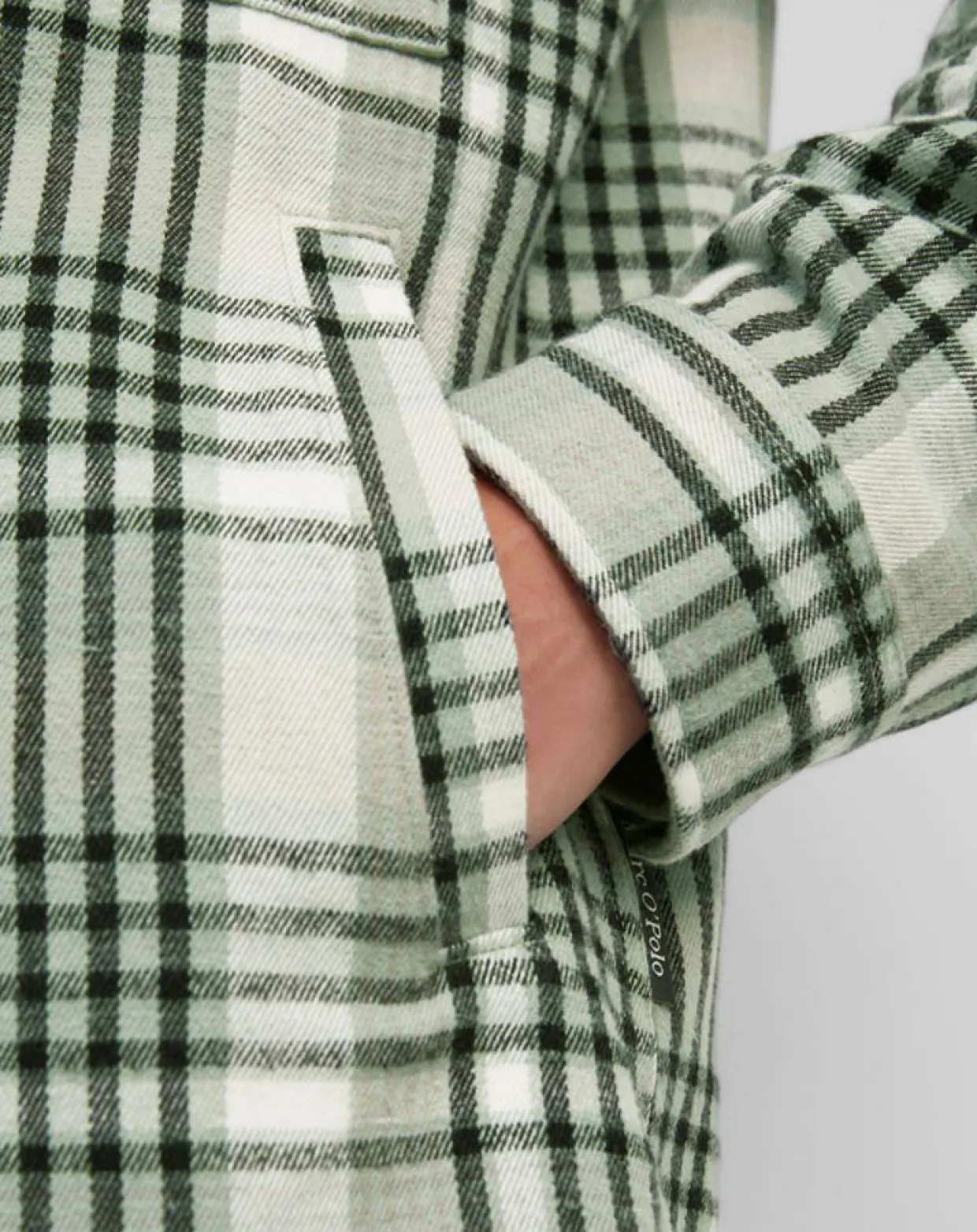Surchemise manches longues Crx Poches Coton Organic vert/blanc-Marc O'Polo Discount