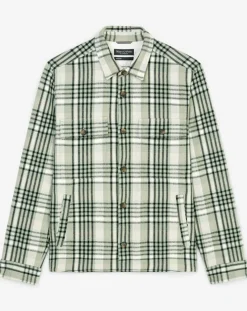 Surchemise manches longues Crx Poches Coton Organic vert/blanc-Marc O'Polo Discount
