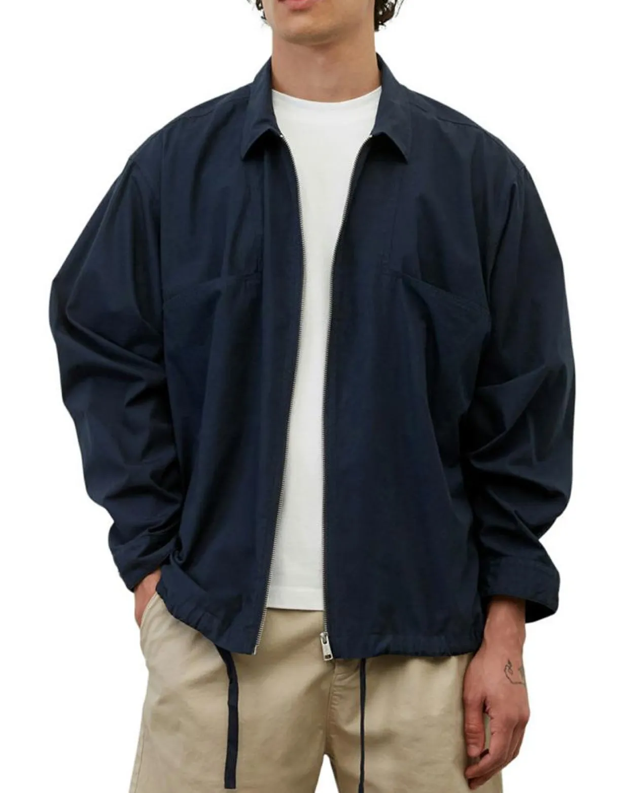 SurChemise Oversize Coton Organic bleu marine-Marc O'Polo New