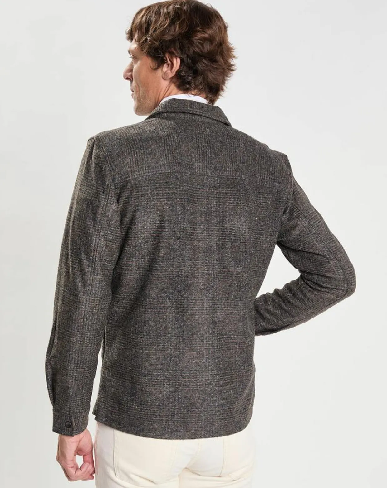 Surchemise Regular Fit en Flanelle imprimée Prince de Galles marron-Hackett London Sale