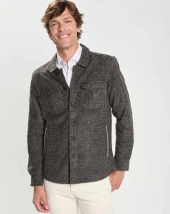 Surchemise Regular Fit en Flanelle imprimée Prince de Galles marron-Hackett London Sale