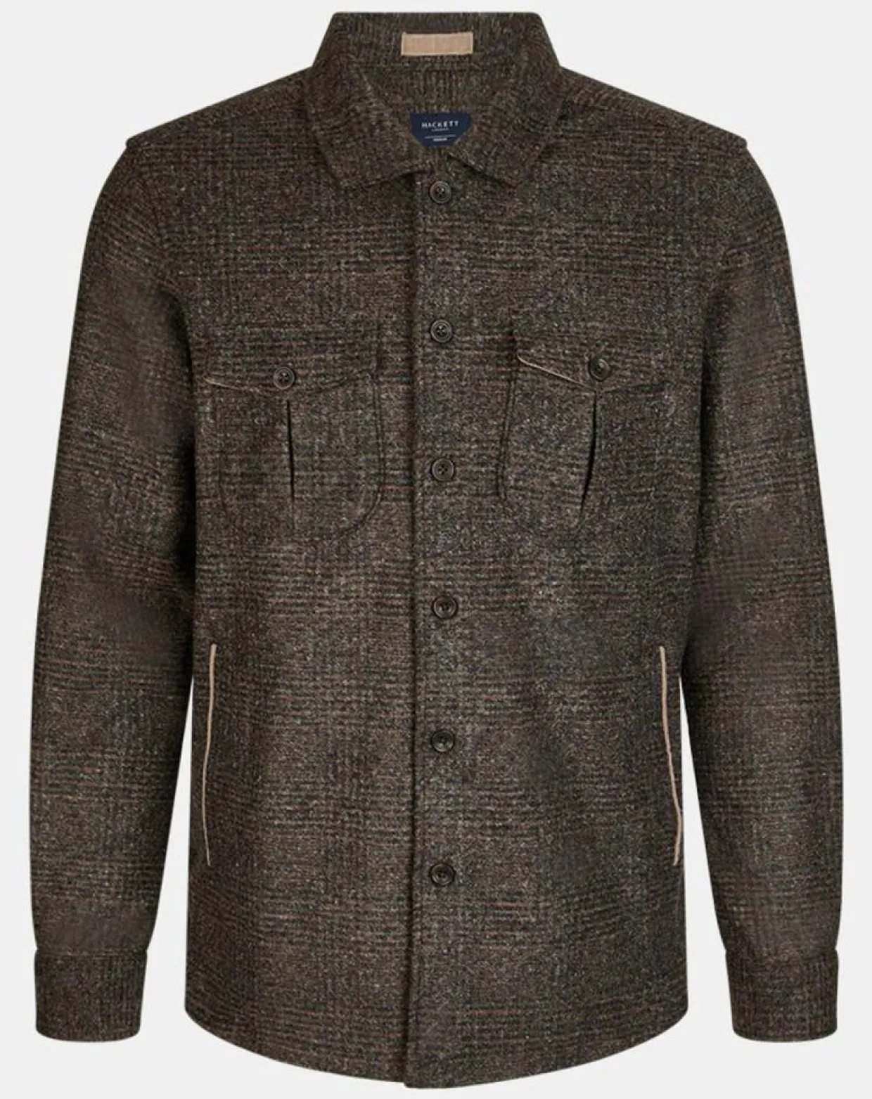 Surchemise Regular Fit en Flanelle imprimée Prince de Galles marron-Hackett London Sale