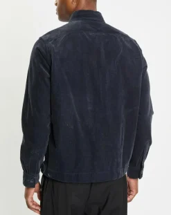 Homme Marc O'Polo Chemises^Surchemise zippée en Velours milleraies bleu marine
