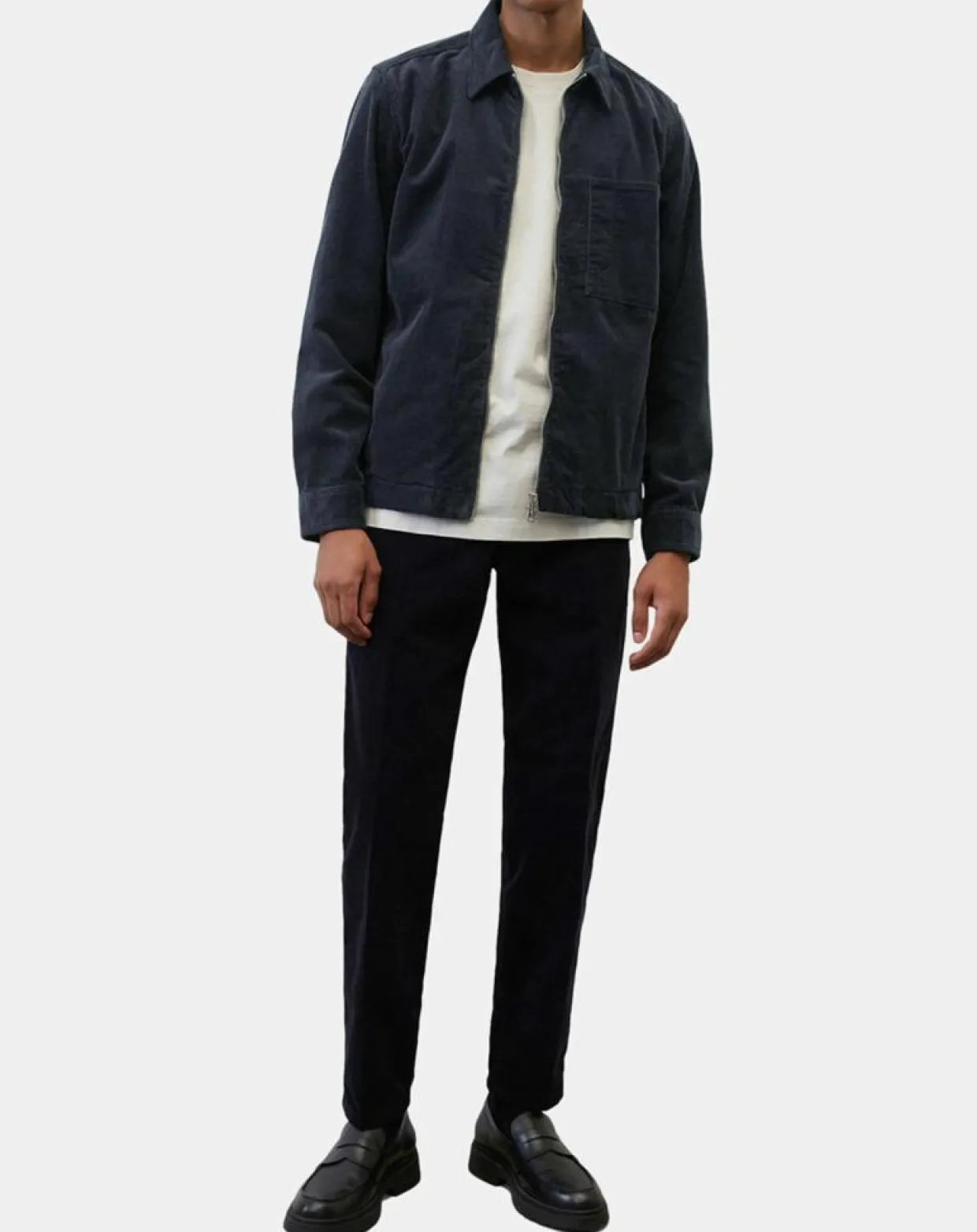Homme Marc O'Polo Chemises^Surchemise zippée en Velours milleraies bleu marine