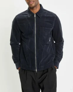 Homme Marc O'Polo Chemises^Surchemise zippée en Velours milleraies bleu marine